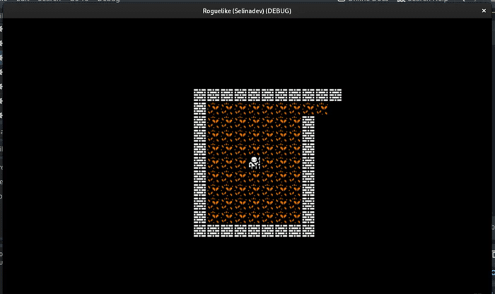 a dungeon-crawling roguelike at a very early stage
